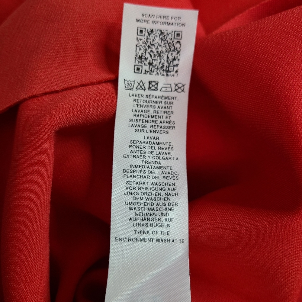 ASOS DESIGN Size 10 Red Orange Dramatic Ruffled Sleeves Open Back Midi Dress NWT - Picture 10 of 11